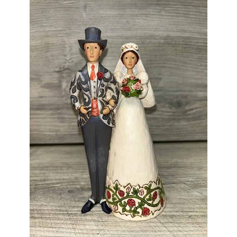 JIM SHORE HEARTWOOD CREEK WEDDING CAKE TOPPER LOVE MARRIAGE I DO BRIDE GROOM E4